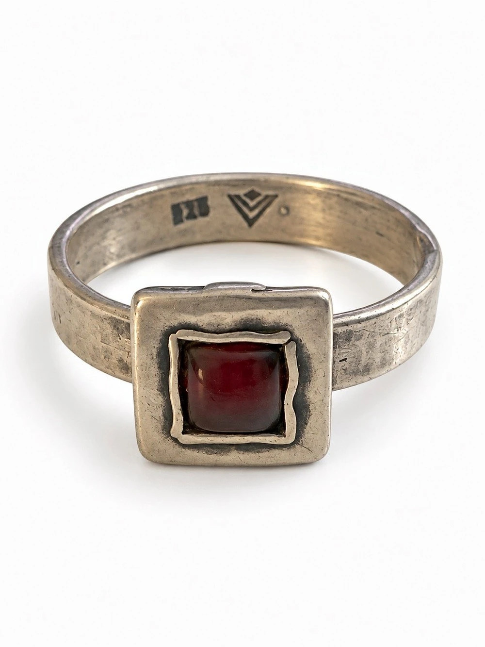 Silpada 925 Sterling Silver Square Garnet Ring